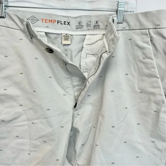 St Johns Bay Temp Flex 7” Chino Shorts Mens Size 38 Nice Stretch Grey Fish - Picture 8 of 9